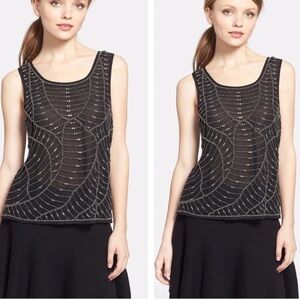 Search For Sanity beaded sequin black and‎ silver tank top size small Swifty